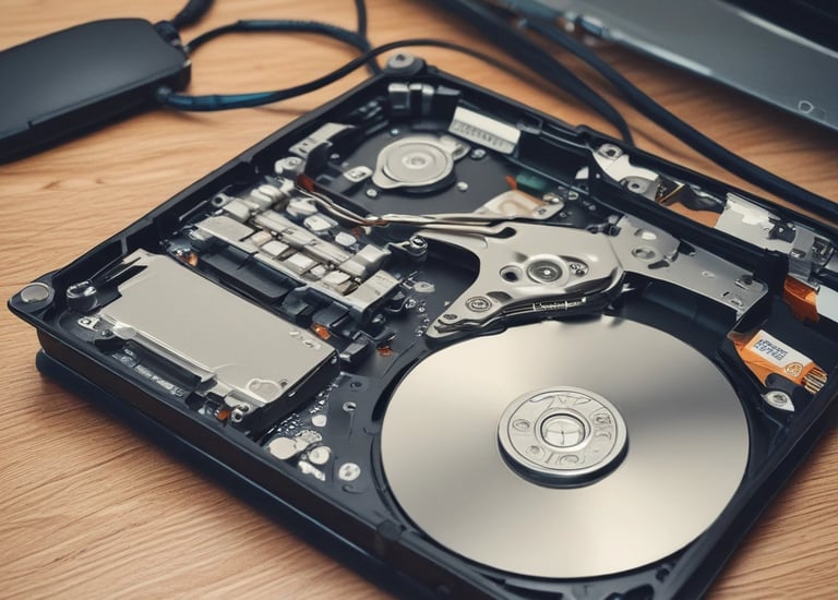 A computer monitor displays a webpage featuring an Xbox console and controller, with various repair options listed on the right. In front of the monitor, there is an actual Xbox console and a controller positioned on a white surface. A small USB device is placed between the console and the monitor.