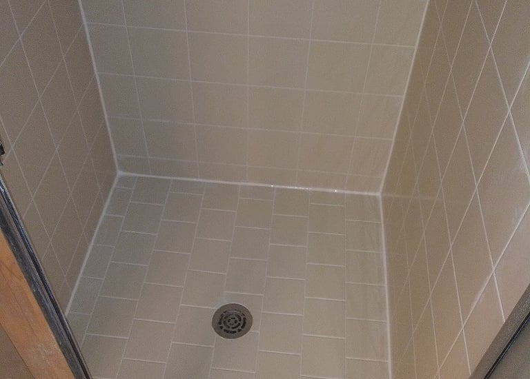Shower tiles cleaned and color sealed