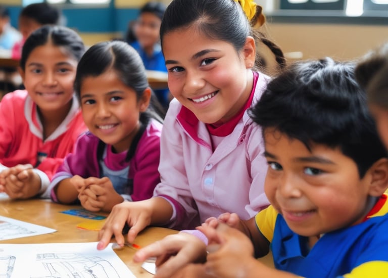 A group of people gathered around a person holding a sign with multiple options, such as education and feminism, written on it. The focus is on the interaction and communication among the individuals.