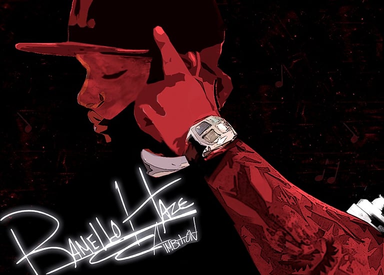 brian j clark formally know as ramello haze album art cover for ambition