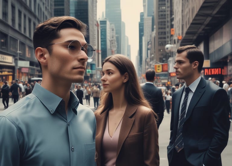 Jeunes techniciens dans une ville