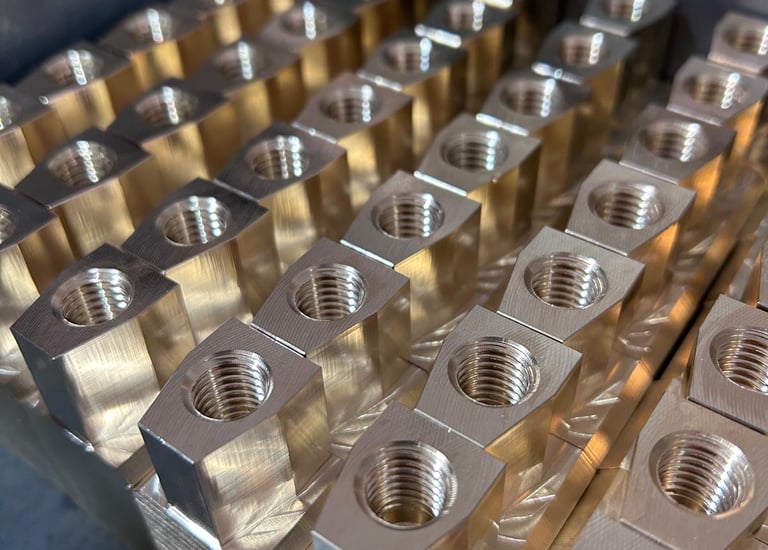 cnc made parts from brass with threads