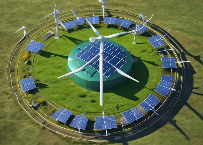 a circular shaped object with windmills and windmills