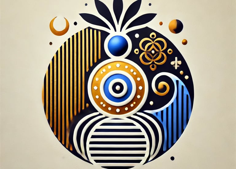 bold afrocentric logo representing Yoruba mythology in The Shadow Sky