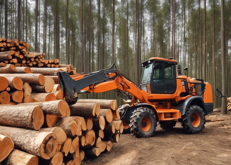 a tractor is driving through a field of wheat