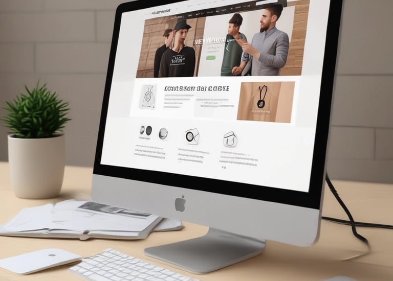 Screenshot of a sleek, modern business website homepage designed for a local boutique.