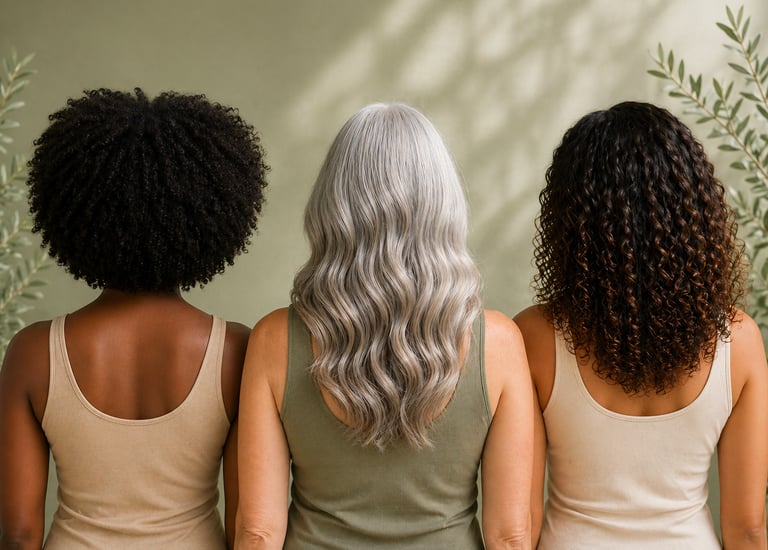 back view of healthy hair after using natural hair oil