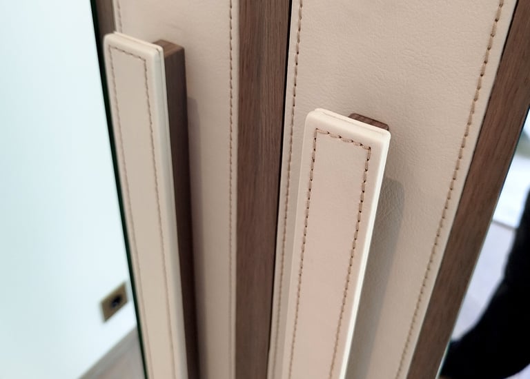 a door handle handle on a door handle furniture leather interior design leather detail