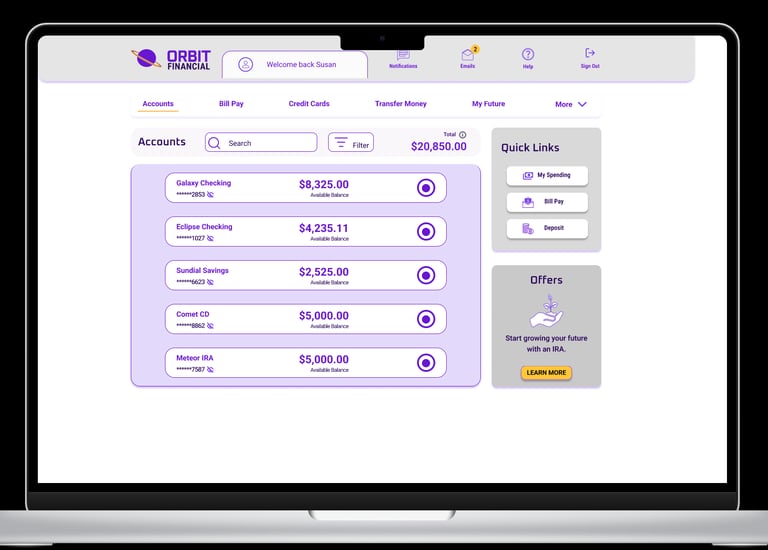 image of prototype banking website and app