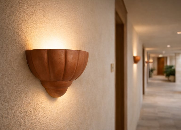 arbotantes ilustrados siendo utilizados en un pasillo