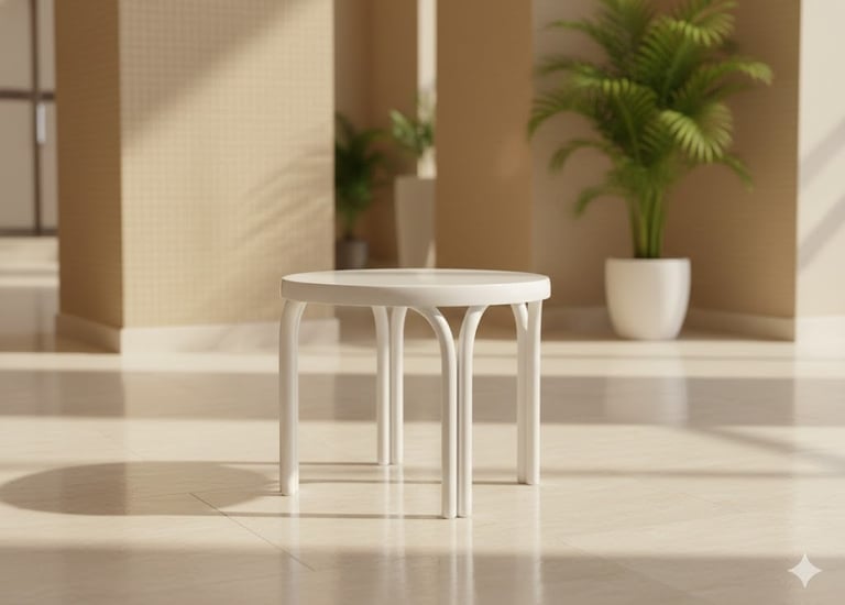 ilustración de pequeña mesa fabricable en fibra de vidrio