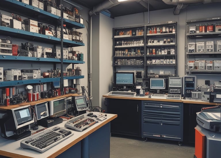 Technician calibrating a high-end measurement device in a lab.