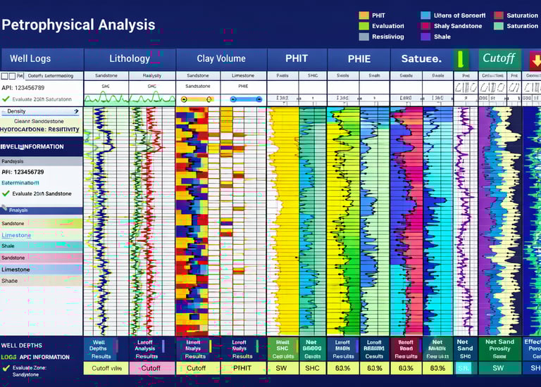 Image of a petrophysical analysis