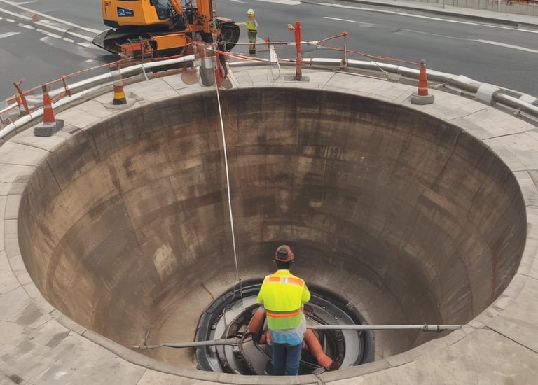 Technician fixing urgent pipe blockage in a residential building