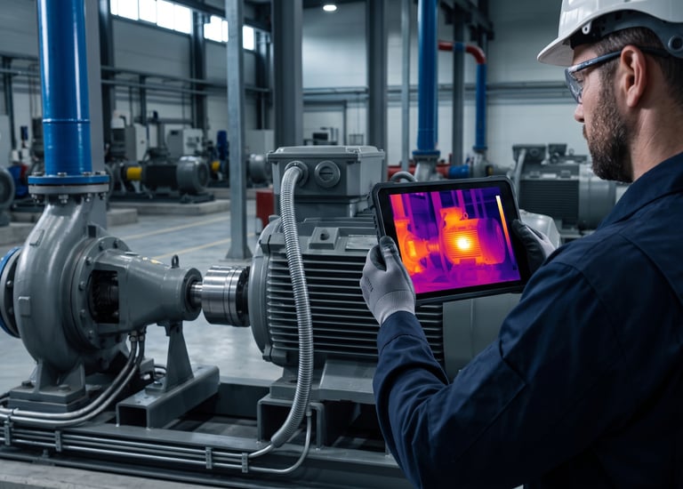 Análisis termográfico para mantenimiento predictivo en motor mecánico rotativo.