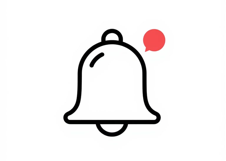 Soft red icon of a missed message alert on a rounded card with subtle shadow.