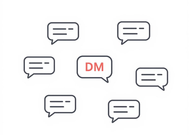 Soft red icon of a chat bubble with multiple order notifications inside a rounded card.