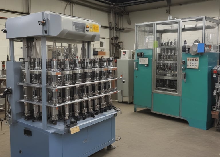 Close-up of a Keyence vision system scanning products on a conveyor belt.