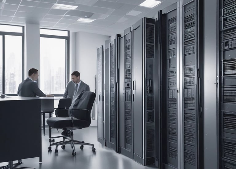 Team collaborating over IT infrastructure plans.