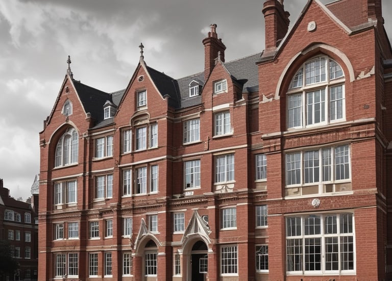 An early 20th century school in red brick in London