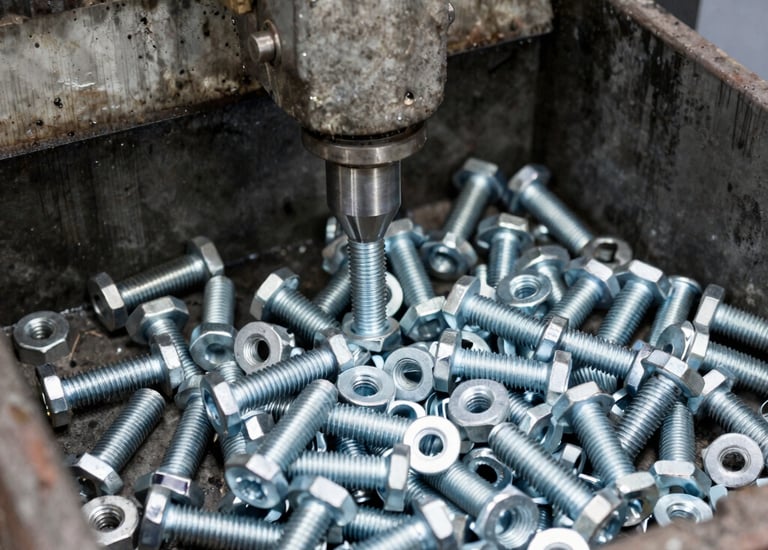 Workshop scene showing skilled workers assembling metal components.