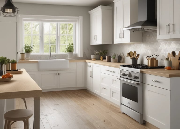 A bedroom with elegant storage solutions and soft textures.