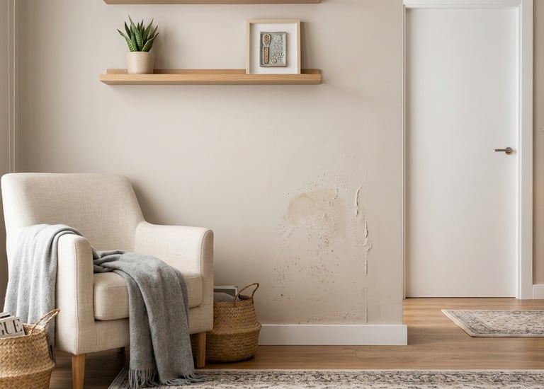 Reparar grietas o fugas para prevenir manchas de humedad en una habitación