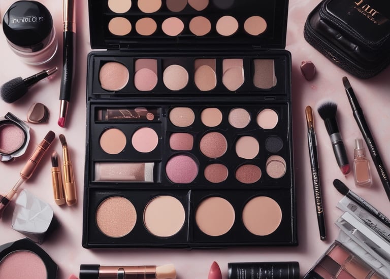 Close-up of a content creator filming a beauty tutorial with natural lighting.