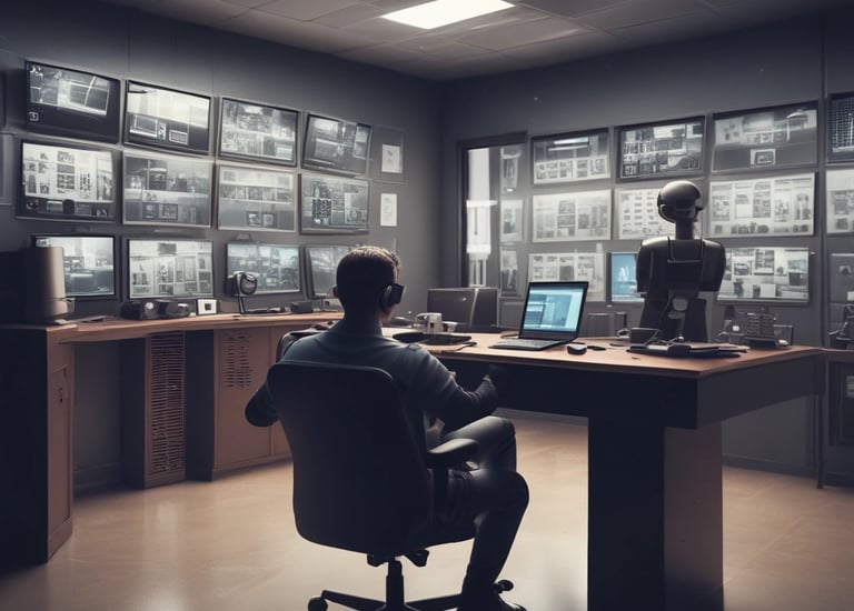 Technician programming access control system in condominium lobby.