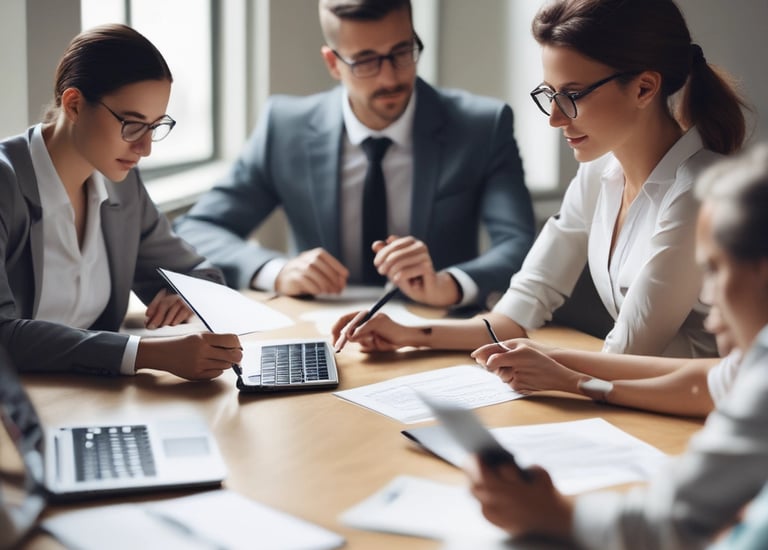 Team meeting discussing strategies to locate unclaimed funds.