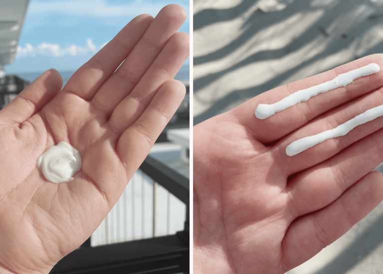 Best sunscreen application guide 2025: Before and after photos showing proper SPF 50+