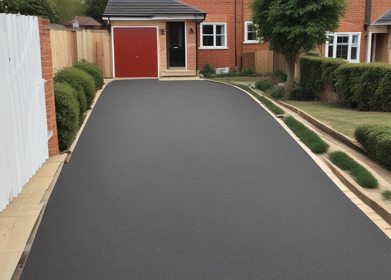 Close-up of a newly installed block paving driveway with clean edges.