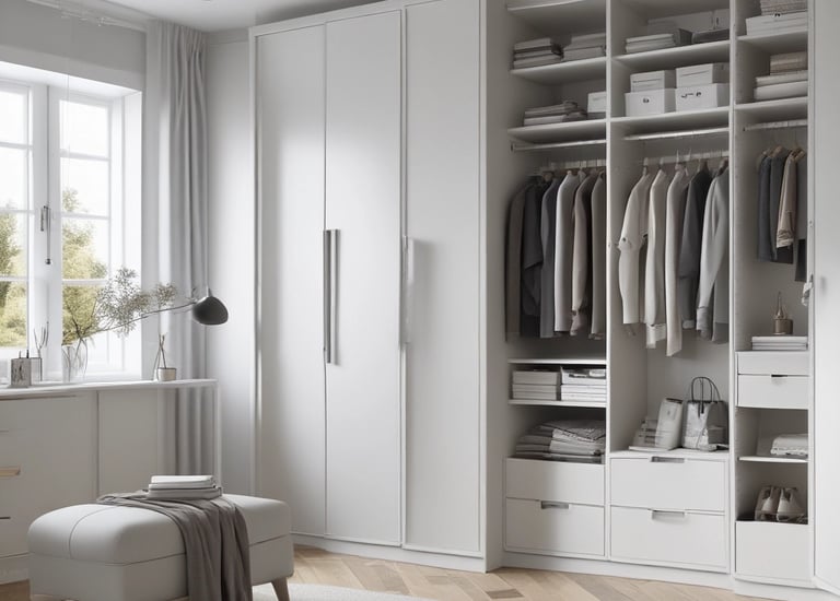 Close-up of a handcrafted shaker-style kitchen cabinet door with fine wood grain and brushed metal handles.