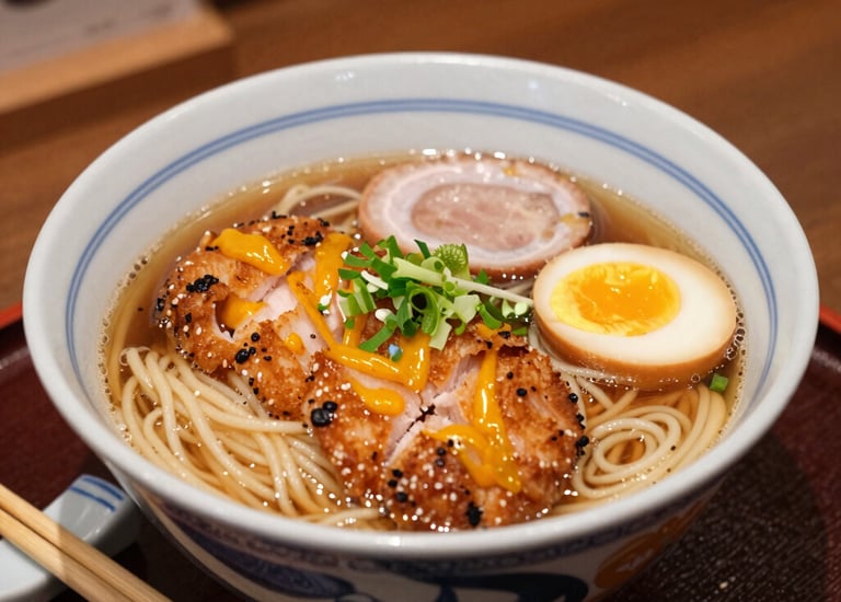 Modern Asian street food restaurant interior with sleek black and orange accents