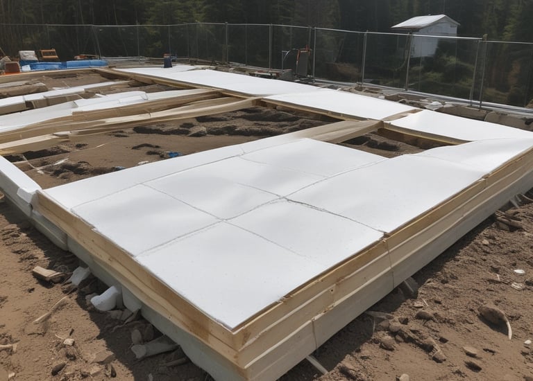 EPS slab installation showing lightweight and insulated construction.