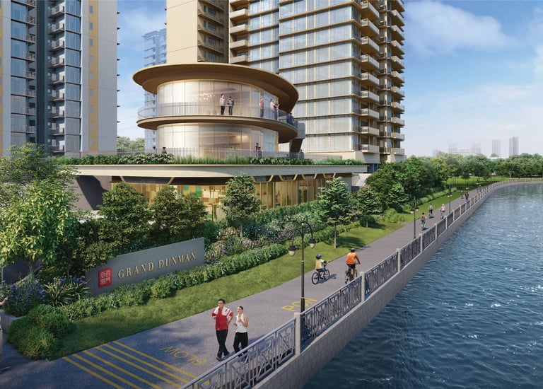 Grand Dunman condo aerial view near Dakota MRT