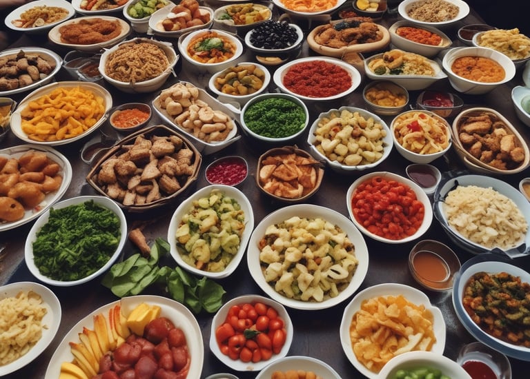 Volunteers distributing school supplies to smiling children.
