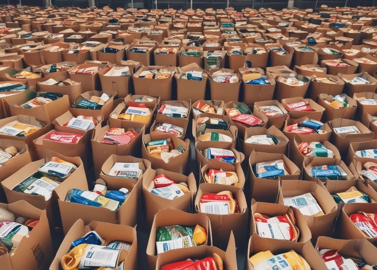 Volunteers handing out warm blankets to shelter guests on a chilly evening.