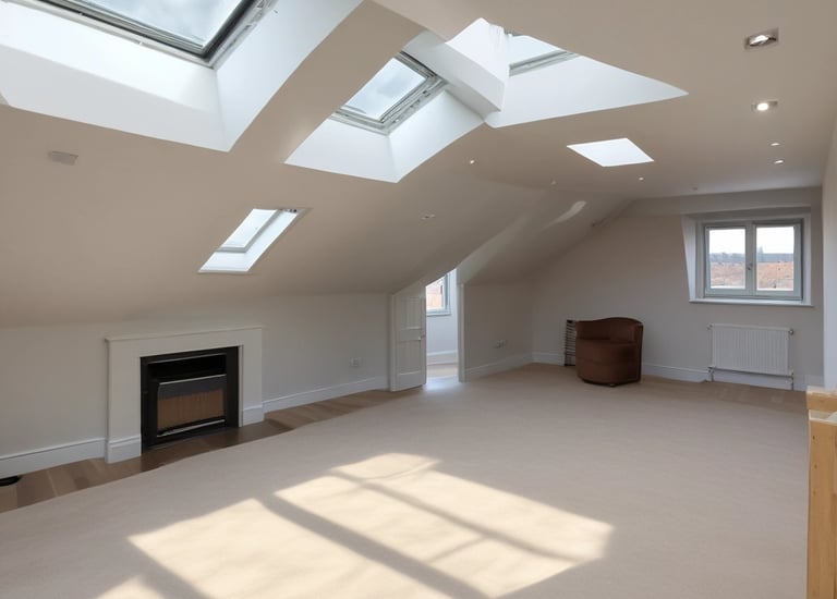 A recently completed loft conversion showcasing modern design and craftsmanship.