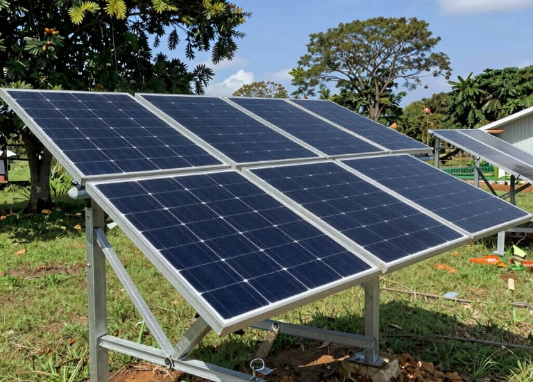 Clean water system setup in a remote village.