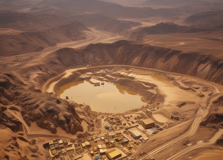 Aerial view of Dubai with the refinery facility highlighted.