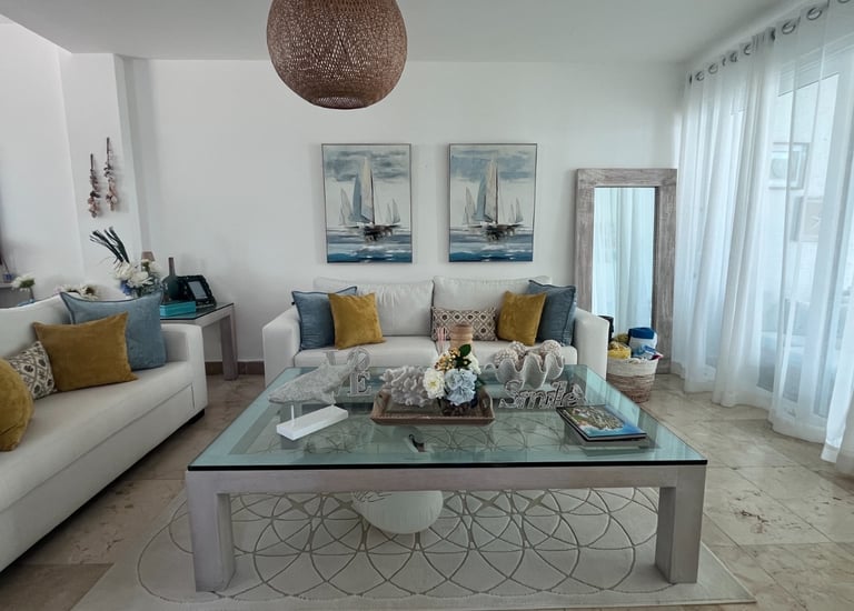 Modern living room interior of a residential home in Sosúa, Dominican Republic