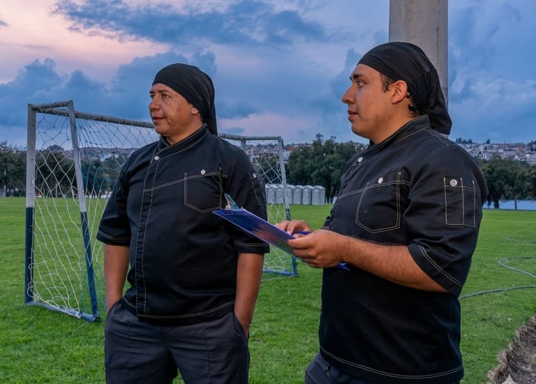 hefs profesionales de Thechefcatering coordinando logística de servicios gastronómicos en exteriores