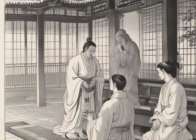 A radiant light enveloping a figure in peaceful nature, representing the fourth level of Komyo Reikido.