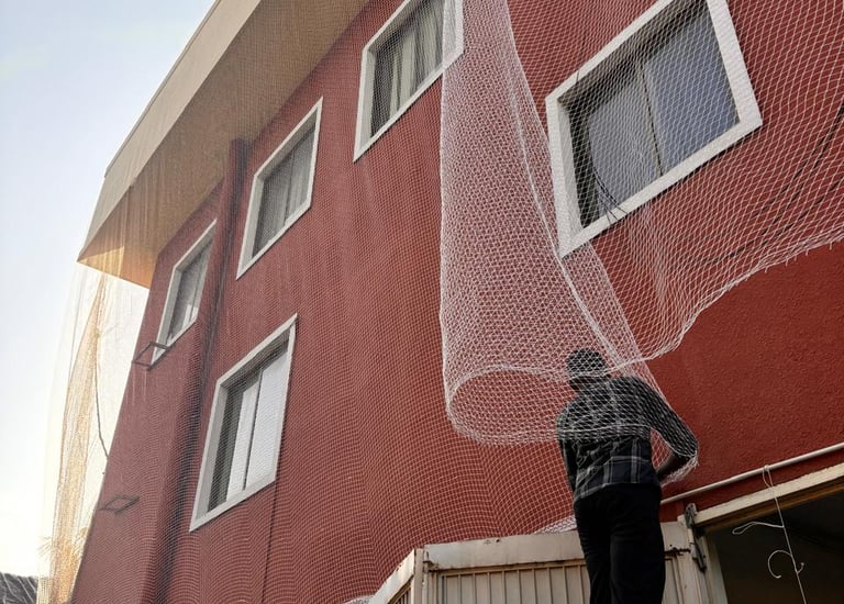 UV protected pigeon nets installed on Dadar apartment balcony