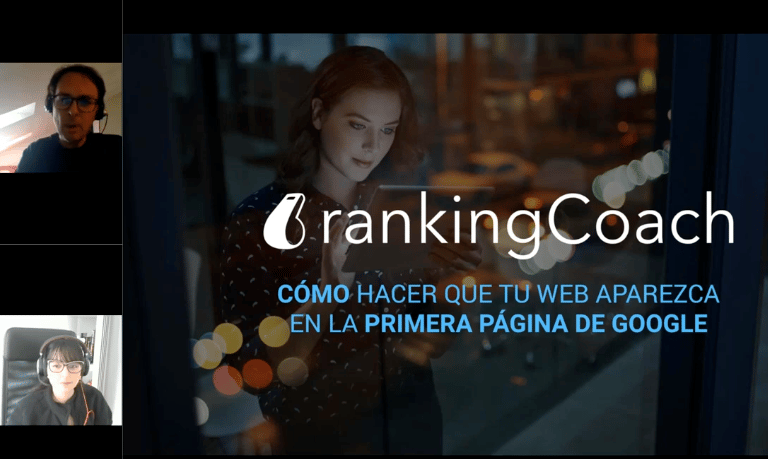 A rankingCoach SEO webinar featuring experts discussing how to appear on the first page of Google.