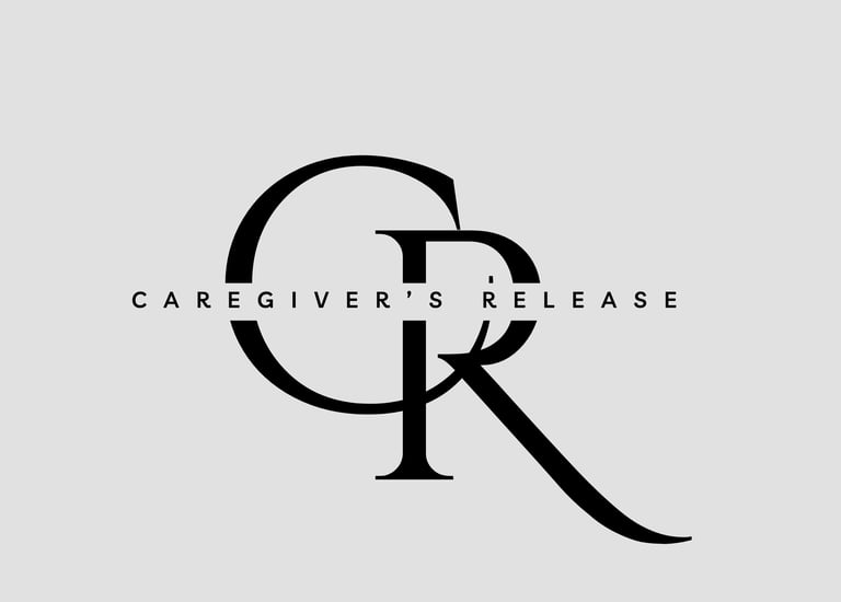 black and grey Caregivers Release logo