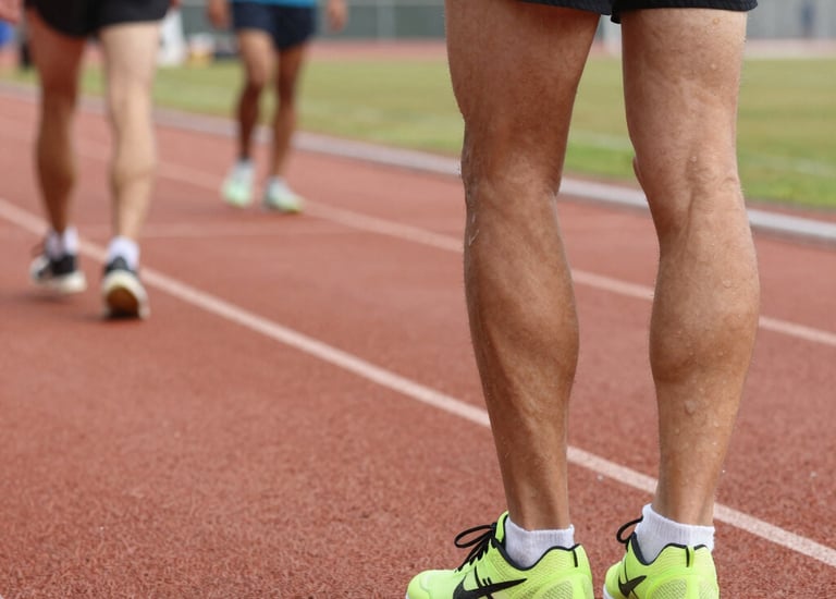 Volunteers handing out water to marathon runners.