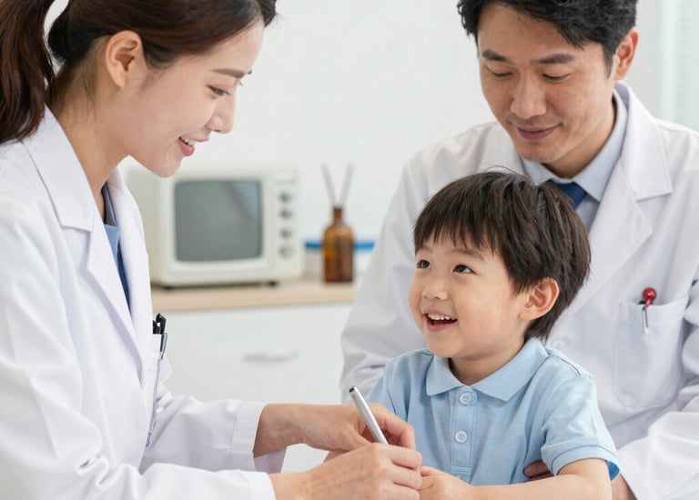 Close-up of a stethoscope and heart model on a wooden table