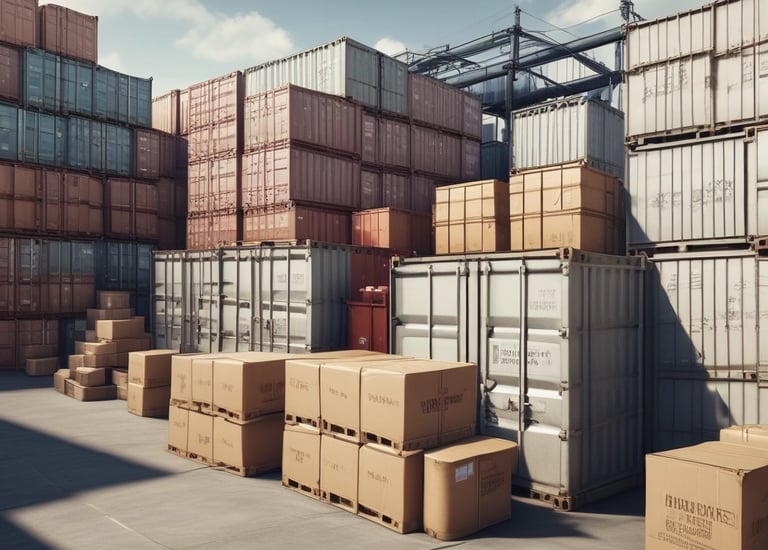 Close-up of fresh, packaged food products ready for export.